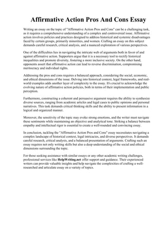 Editorial: The Complexities Of Affirmative Action: A Balanced Look At Its Pitfalls - icbpkil