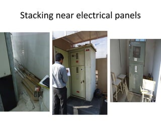 Stacking near electrical panels 