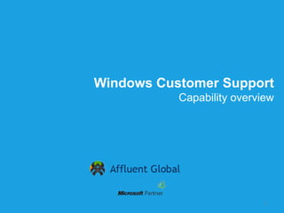 Windows Customer Support
           Capability overview




                            1
 