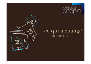 … ce qui a changé
     en deux ans
 