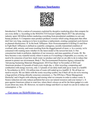 Affluenza Sparknotes | PDF