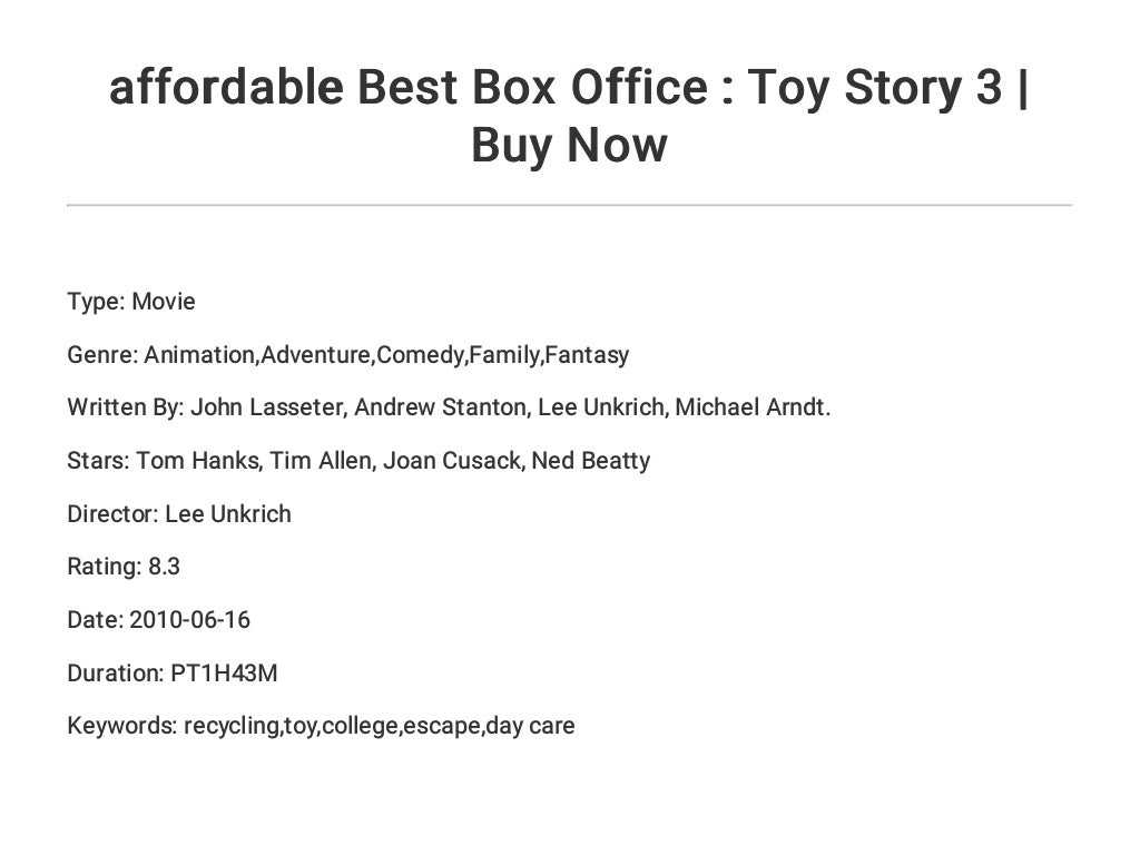 affordable Best Box Office Toy Story 3 Buy Now