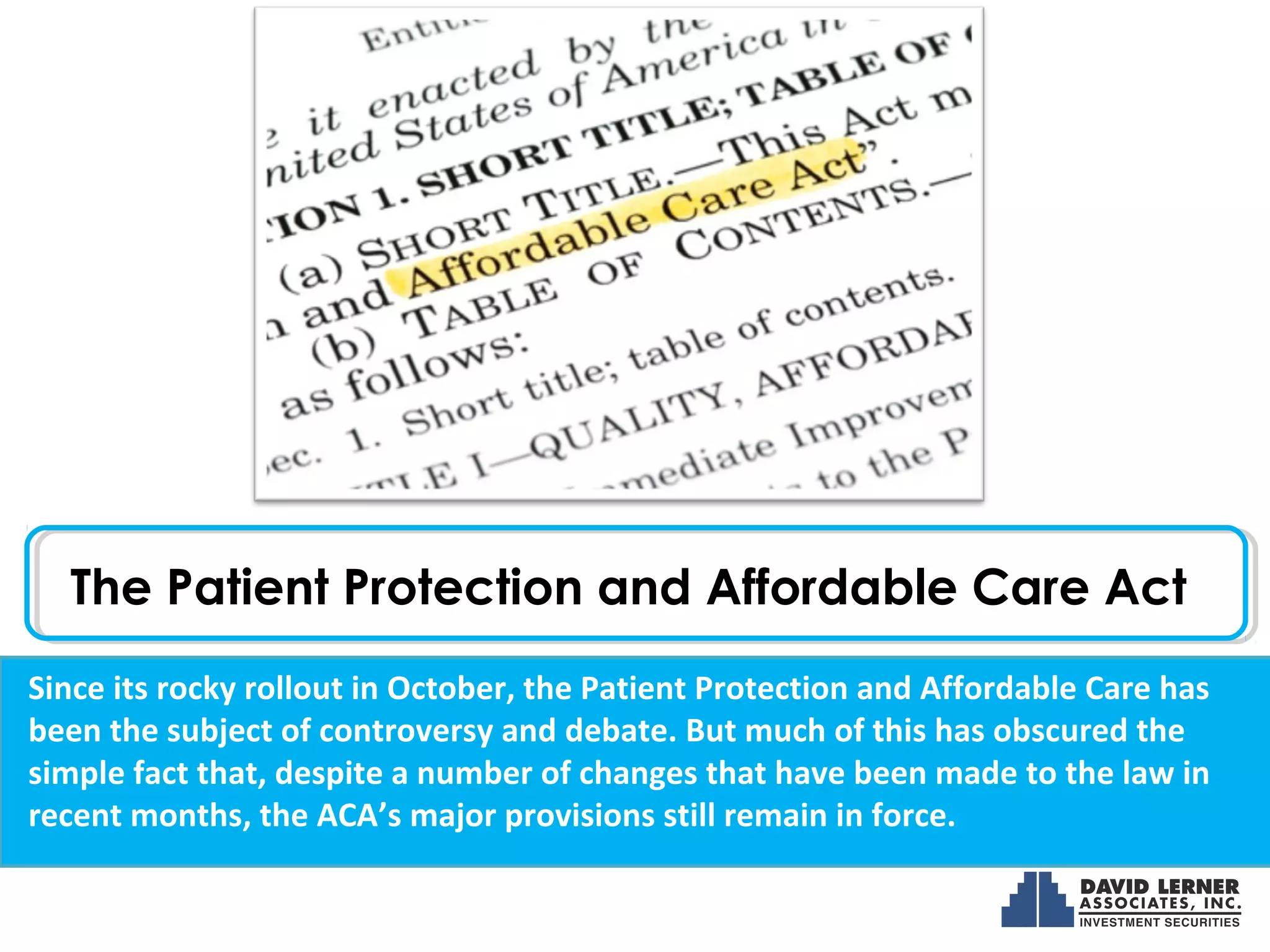 4 Important Facts About the Affordable Care Act | PPT