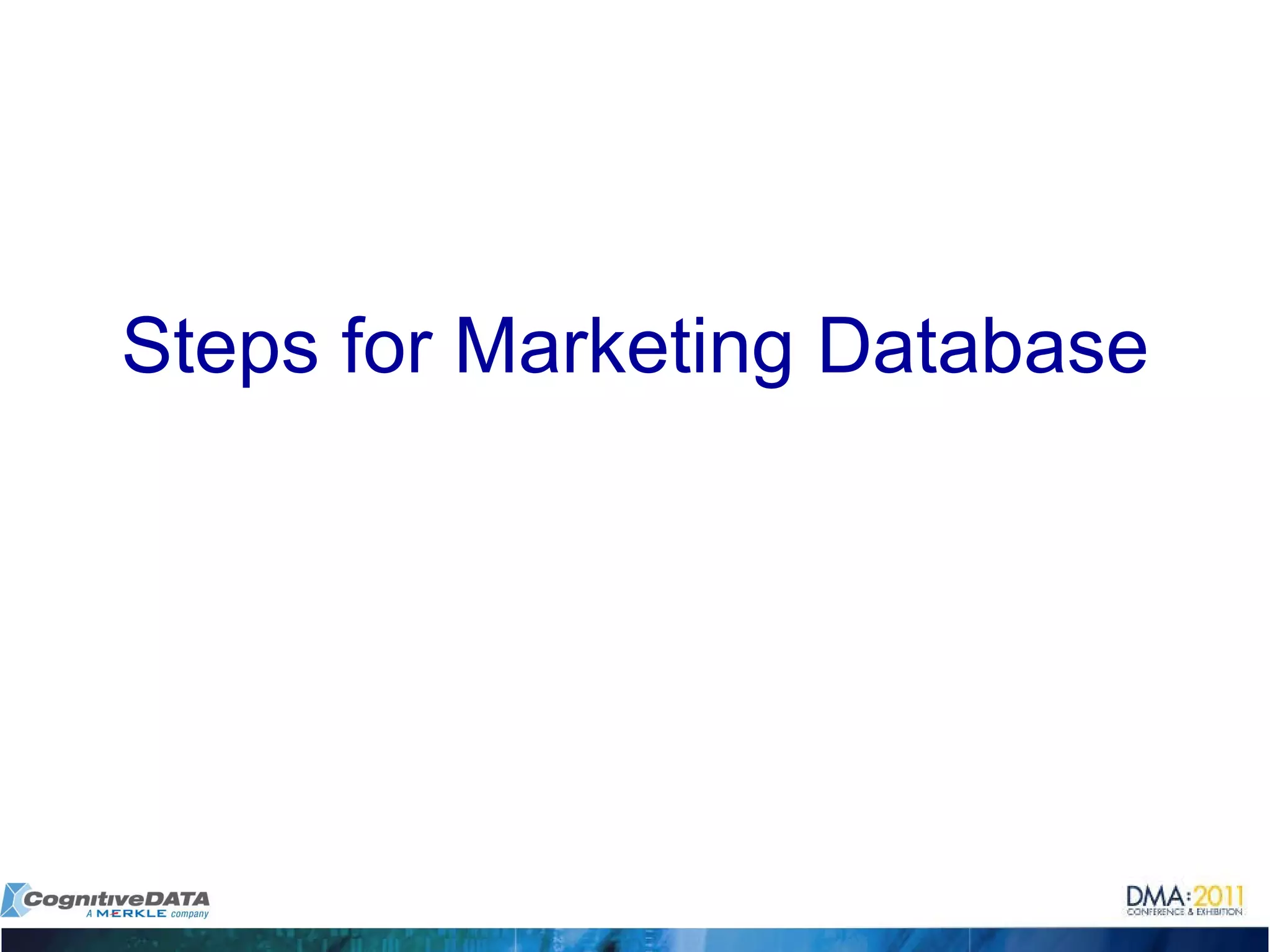 Steps for Marketing Database 