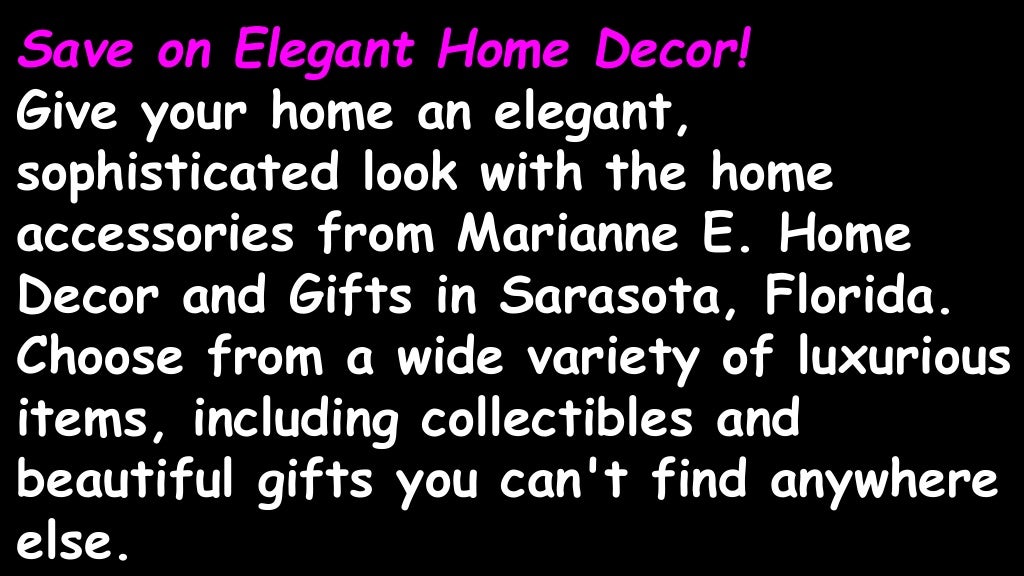 Affordable Elegant Home Decor In Downtown Sarasota