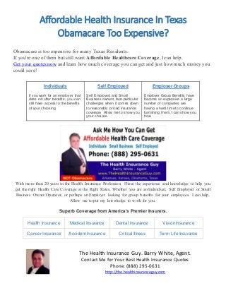 The Health Insurance Guy - Texas Insurance Quotes