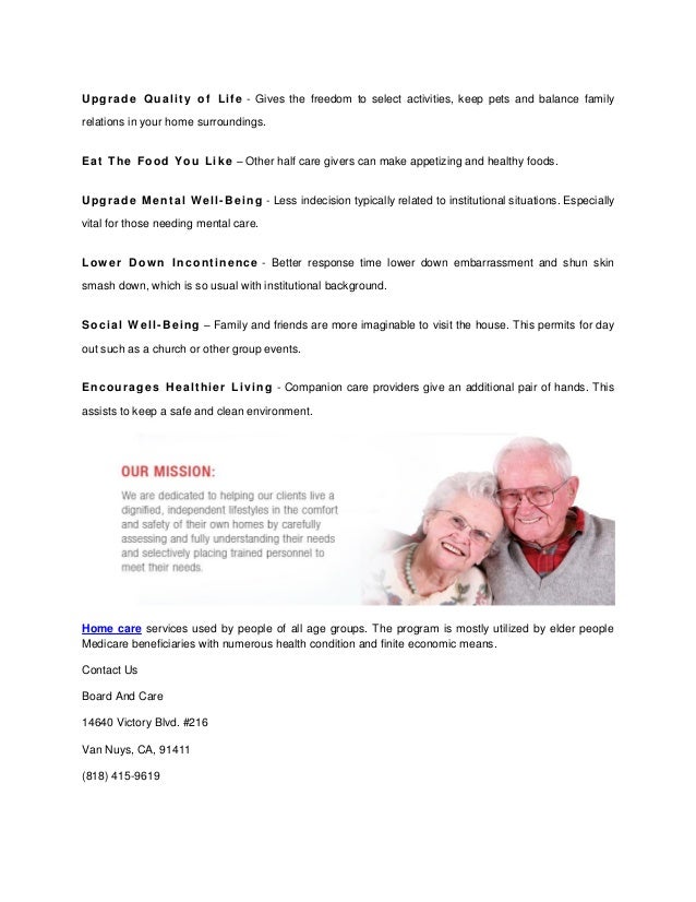 Affordable Home Care Services By Board And Care