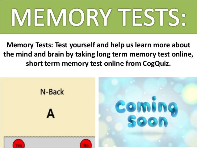 Affordable Long Term Memory Test Online