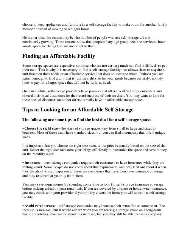 Affordable self storage in wa