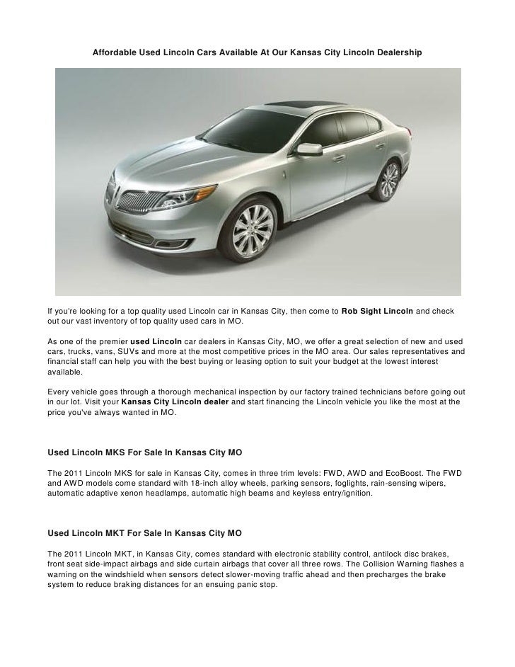 Affordable Used Lincoln Cars Available at our Kansas City Lincoln