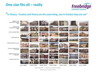 One size fits all – really

“In Theory- Practice and Theory are the same thing , but in Practice they are not”




                             David Daniels - University of East Anglia -
                                    Adapt Low Carbon Team
 