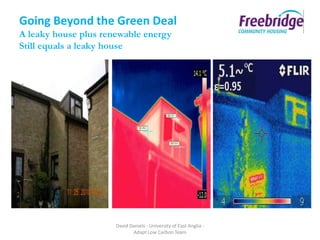 Going Beyond the Green Deal
A leaky house plus renewable energy
Still equals a leaky house




                      David Daniels - University of East Anglia -
                             Adapt Low Carbon Team
 