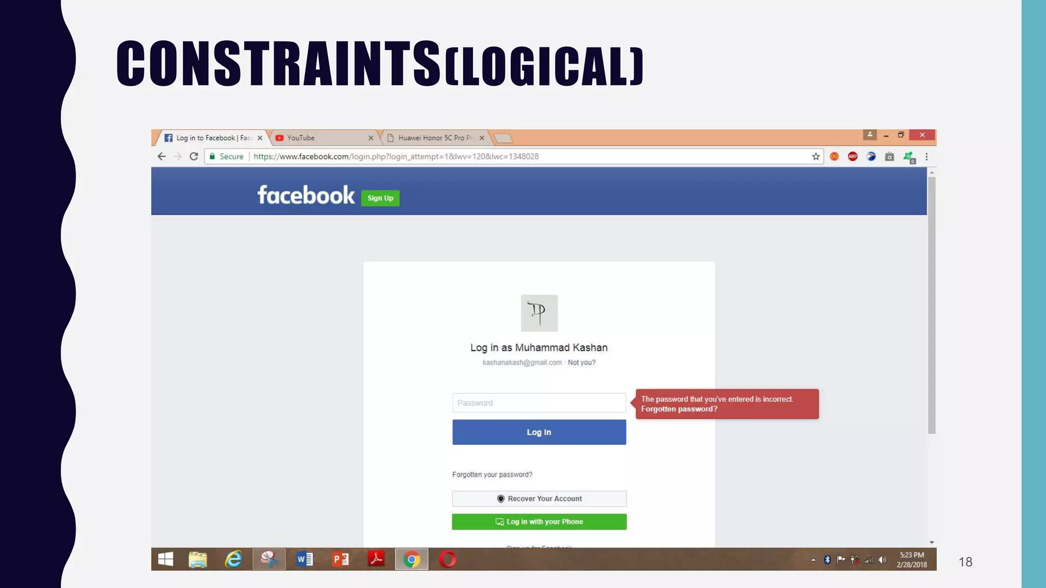 CONSTRAINTS(LOGICAL)
18
 