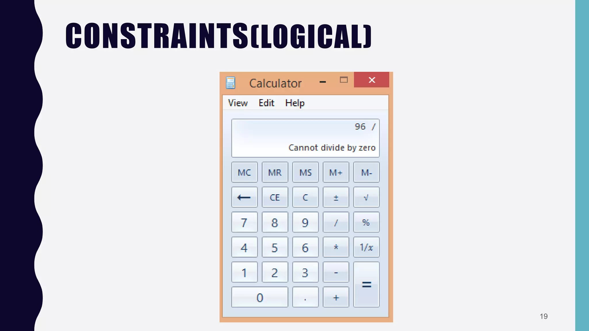 CONSTRAINTS(LOGICAL)
19
 