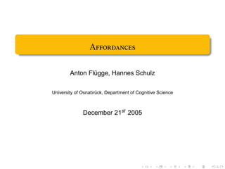 A

        Anton Flügge, Hannes Schulz

University of Osnabrück, Department of Cognitive Science



              December 21st 2005