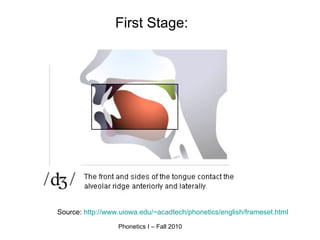 First Stage: Source:  http://www.uiowa.edu/~acadtech/phonetics/english/frameset.html   