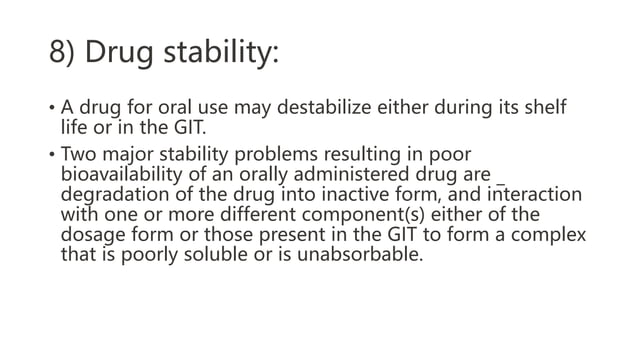 PHYSICOCHEMICAL FACTORS AFFECTING DRUG ABSORPTION | PPTX ...