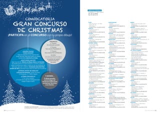 GACETA SECURITAS l 35
SERVICIOS CENTRALES
Entrepeñas, 27 · 28051 Madrid
Tel.: 91 277 60 00
Fax: 91 329 51 54
ÁLAVA	
Avda. de los Olmos, 1. P.E. Inbisa
Edif. D1, 0fic. 201.
01013 Vitoria
Tel: 945 27 32 51 - Fax: 945 12 44 92
ALBACETE
Donantes de Sangre, 13.
02004 Albacete
Tel: 967 55 14 28 - Fax: 967 22 81 52
ALICANTE	
Alcalde Suárez Llanos, 18.
03013 Alicante
Tel: 96 592 13 20 - Fax: 96 592 17 42
ALMERÍA	
Olula del Río, 3. Edif. Black Star.
04007 Almería
Tel: 950 28 00 00 - Fax: 950 28 08 00
ASTURIAS - OVIEDO
Pol. Ind. Espíritu Santo.
Edif. Principado, 1ª Plta.
33010 Oviedo
Tel: 985 11 93 30 - Fax: 985 29 78 07
ÁVILA	
Avda. Portugal, 47, Entreplanta Pta. 1ª. Izda.
05001 Ávila
Tel: 920 21 24 92 - Fax: 920 25 33 89
BADAJOZ	
Avda. Reina Sofía, s/n.
06800 Mérida
Tel: 924 30 02 15 - Fax: 924 30 02 02
BARCELONA	
Plaza de la Pau, s/n. Edif. WTCAP 2, 2ª
08940 Cornellà de Llobregat	
Tel: 93 484 16 00 Fax: 93 484 16 03
Anselm Clavé, 2. Plta 3ª. Mod. 4-5
(Edifici La Pista). 08500 Vic
Tel: 93 889 26 13 - Fax: 93 889 27 38
BURGOS	
Condado de Treviño, 71. Nave 21
09001 Villalonquejar
Tel: 947 29 85 50 - Fax: 947 29 85 73
CÁDIZ		
Parque Empresarial Jerez de la Frontera
Calle del Desarrollo, parcela B8
11407 Jerez de la Frontera
Tel: 956 32 62 25 - Fax: 956 33 92 17
Carretera nacional 340, km.131
C.C. Mar y Sol. Of. 635.
11310 Sotogrande (San Roque)
Tel.: 956 66 61 61 - Fax: 956 66 62 24
CANTABRIA	
Ciudad del Transporte de Santander
Avda. de Parayas, s/n.
39011 Santander
Tel: 942 35 26 00 - Fax: 942 35 26 07
CASTELLÓN
José Mª Guinot Galán, 5 - 4º. Despacho 4.1.
12003 Castellón
Tel: 964 24 33 31 - Fax: 964 24 06 67
CIUDAD REAL	
Pza. Cervantes, 6. 2ª Plta. Pta.1
13001 Ciudad Real	
Tel: 926 20 05 63 - Fax: 926 21 74 84
CÓRDOBA	
Complejo Urb. Esmeralda. Tarrasa, 7-9.
14011 Córdoba
Tel: 957 76 78 95 - Fax: 957 27 23 58
CUENCA	
Antonio Machado, 24.
16004 Cuenca	
Tel: 969 23 54 64 - Fax: 969 21 24 39
FUERTEVENTURA	
Sevilla, 80
35600 Puerto del Rosario		
Tel: 928 85 02 49 - Fax: 928 85 81 72
GERONA
Pol. Ind. D´Abastaments.
Mas Falgas, 2-6.
17180 Vilablareix
Tel: 972 40 16 15 - Fax: 972 40 07 84
GRANADA	
Autovía Granada - Jaén, Vía de Servicio
Salida 121, parc. 102 A. Planta baja.
18210 Granada
Tel: 958 20 43 00 - Fax: 958 29 28 03
GUADALAJARA
Plaza Europa, 3. Módulo II, Plta 2ª, local 1
19002 Guadalajara
Tel: 949 24 75 83 - Fax: 949 22 14 26
GUIPÚZCOA	
Portuetxe Bidea, 51. 3ª Plta. Ofic. 302
20018 San Sebastián	
Tel: 943 22 41 30 - Fax: 943 21 55 81
Avda. de Navarra, 13.
20500 Mondragón	
Tel: 943 77 14 13 - Fax: 943 79 94 66
HUELVA
San Sebastián, 9.
21004 Huelva	
Tel: 959 28 49 77 - Fax: 959 28 45 89
JAÉN	
Extremadura, 2. Edif. Bulevar Príncipe, 1ª Plta.
Escalera 3, Ofic. E 12.
23008 Jaén
Tel: 953 28 04 99 - Fax: 953 28 11 48
LA CORUÑA
Joaquín Planells Riera, 106. 2ª Plta.
Locales 1-2-3. 15008 La Coruña
Tel: 981 16 92 72 - Fax: 981 24 77 79
LANZAROTE	
Merlín, 8-Bajo
35509 Playa Honda-Lanzarote
Tel.: 928 82 37 50 - Fax: 928 82 37 51
LA RIOJA	
Francisco de Quevedo, 1. Entreplanta
26006 Logroño
Tel: 941 50 90 50 - Fax: 941 50 90 51
LAS PALMAS DE GRAN CANARIA
La Naval, 160
35008 Las Palmas de Gran Canaria 	
Tel: 828 01 77 77 - Fax: 828 01 77 71
LEÓN	
Villa Benavente, 9. 1º.
24004 León
Tel: 987 26 04 69 - Fax: 987 26 05 60
LÉRIDA
Pol. Ind. Neoparc - Edif. Neoparc 2
Ibars D´Urgell, 69. 2ª. Ofic. 1
25191 Lérida
Tel: 973 21 10 97 - Fax: 973 20 60 29
MADRID
Entrepeñas, 27.
28051 Madrid	
Tel: 91 277 60 00 - Fax: 91 329 51 54
Securitas Transport Aviation Security S. L.
Avenida de las Suertes, 19 - 5ª · planta
28051 Madrid
Tel: 91 277 60 00 - Fax: 91 312 06 64
MÁLAGA
Edif. Luxfor.com - Bodegueros, 21-2ª
29006 Málaga
Tel: 952 04 07 00 - Fax: 952 33 73 04
MURCIA
Nelva, s/n. Edif. Torres Azules. Torre C
30006 Murcia
Tel: 968 27 05 84 - Fax: 968 20 27 40
NAVARRA	
Pol. Ind. Los Agustinos. Calle B, s/n
Edif. Empresarial Los Acebos Ofic. 12 y 13
31013 Pamplona
Tel: 948 21 58 08 - Fax: 948 21 50 65
ORENSE	
Dalí, 11 - local 2.
32002 Orense
Tel: 988 393 165 - Fax: 988 220 641
PALMA DE MALLORCA
Pol. Ind. Son Castelló. Gran Vía Asima, 26 - 28
1ª Plta. Local 5.
07009 Palma de Mallorca	
Tel: 971 43 40 56 - Fax: 971 43 27 41
PONTEVEDRA
Avda. de Vigo-Madrid, 213.
Ctra. Nacional 120, Km 663.
36318 Vigo.
Tel: 986 43 45 49 - Fax: 986 26 40 11
STA. CRUZ DE TENERIFE
Carretera General del Norte. Esq. Camino El
Púlpito. Edif. Star. 1ª Plta, Izda.
38297 Los Rodeos (La Laguna)
Tel: 922 31 41 56 - Fax: 922 26 32 23
Pol. Ind. Llano del Camello.
Avda. Siete Islas Canarias
38620 San Miguel de Abona
Tel: 922 73 67 64 - Fax: 922 73 67 65
SEGOVIA	
Ezequiel González, 24.
40002 Segovia
Tel: 921 42 51 71 - Fax: 921 44 29 64
SEVILLA	
Ctra. de la Esclusa, s/n. Edif. Galia Puerto,
5ª Plta. Margen derecho del Canal Alfonso XIII
41011 Sevilla
Tel: 95 462 04 16 - Fax: 95 565 82 01
TARRAGONA	
Pza. General Prim, 4-5. Entresuelo 1ª
43001 Tarragona
Tel: 977 22 97 90 - Fax: 977 21 23 16
TERUEL	
Enebros, 74. Centro Empresarial Galileo
Tel: 636 64 45 44 - Fax: 902 02 02 46
TOLEDO	
Avda. Madrid, 14. 1º C.
45003 Toledo	
Tel: 925 21 65 10 - Fax: 925 21 62 79
VALENCIA	
Edificio de Oficinas Manuel Borso.
Calle Botiguers, 5 - 3º Planta.
Parque Empresarial TÁCTICA.
46980 Paterna
Tel: 96 340 05 00 - Fax: 96 340 24 20
VALLADOLID	
Hernando de Acuña, 34. 1ª Plta.
47014 Valladolid
Tel: 983 22 82 10 - Fax: 983 27 68 64
VIZCAYA	
Paseo Landabarri, 3, (Edificio La Avanzada -
Artaza Etxea) 4ª planta - Local C, 48940 Leioa
Tel: 94 491 40 25 - Fax: 94 491 20 03
ZARAGOZA
María Zambrano, 31. Edificio WTCZ
Torre oeste 2ª planta.
50018 Zaragoza
Tel: 976 46 67 95 - Fax: 976 73 73 78
34 l GACETA SECURITAS
¿Quién puede
concursar?
Hijos de empleados de las empresas del
Grupo Securitas Seguridad España con edades
comprendidas entre los 6 y 12 años.
¿Qué debo hacer?
Algo muy sencillo. Elabora un dibujo relativo a la Navidad.
No olvides poner en la parte posterior tu nombre y apellidos,
edad, el nombre de tu padre o madre (el que sea empleado de
Securitas), dirección y teléfono. Envíanoslo antes del 30 de
octubre de 2015. Recuerda incluir todos los datos que te pedimos.
¿Dónde envío mi dibujo?
Concurso de Christmas. Gaceta Securitas
C/ Entrepeñas, 27. 28051 Madrid.
¿Cómo enviarlo?
1. Por correo ordinario.
2. A través de la valija de la Delegación donde
trabaja tu papá o mamá.
Y ADEMÁS...
El dibujo ganador
será la imagen del
Christmas institucional
enviado por Securitas
a sus clientes.
CONVOCATORIA
GRAN CONCURSO
DE CHRISTMAS
¡Participa en el concurso con tu propio dibujo!
PREMIOS
1er
Premio:
Un ordenador portátil.
2º Premio:
Una consola PlayStation 3.
3er
Premio:
Una consola Wii de Nintendo.
Accésits:
A los doce finalistas que sigan a
los premiados se les entregará
un paquete de regalos
promocionales de
Securitas.
CESIÓN Y AUTORIZACIÓN. Los autores de los dibujos, que deberán ser originales, deben ceder todos
los derechos de sus obras, y autorizan a Securitas a utilizarlos, como condición necesaria para participar.
 