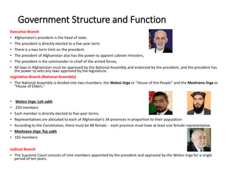 Structures Afg Afghanistan Government Structure | PDF