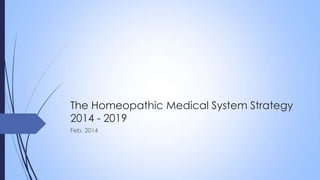 The Homeopathic Medical System Strategy
2014 - 2019
Feb, 2014

 