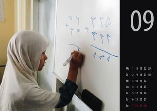 09
Mo
Di

2 9 16 23 30

Mi

3 10 17 24

Do

4 11 18 25

Fr

5 12 19 26

Sa
Grundschule Gulbahar

1 8 15 22 29

6 13 20 27

So

7 14 21 28

 