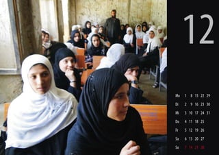 12
Mo
Di

2 9 16 23 30

Mi

3 10 17 24 31

Do

4 11 18 25

Fr

5 12 19 26

Sa
Grundschule Gulbahar

1 8 15 22 29

6 13 20 27

So

7 14 21 28

 