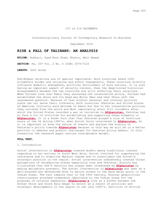 Attack on Afghanistan Formalised before 9/11: was Key to Unlock Route to Gas and Oil from Central Asian Republics.