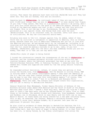 Attack on Afghanistan Formalised before 9/11: was Key to Unlock Route to Gas and Oil from Central Asian Republics.