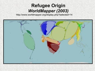 Refugee Origin WorldMapper (2003) http://www.worldmapper.org/display.php?selected=14 