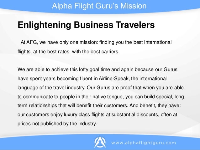 Alpha Flight Guru: Who We Are | Business Class Travel