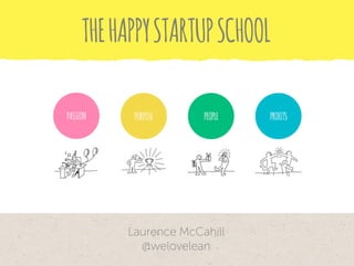 THEHAPPYSTARTUPSCHOOL
Laurence McCahill
@welovelean
 