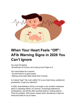 AFIB Blog Signs to notice in 2026 - What You Need to Know! | PDF