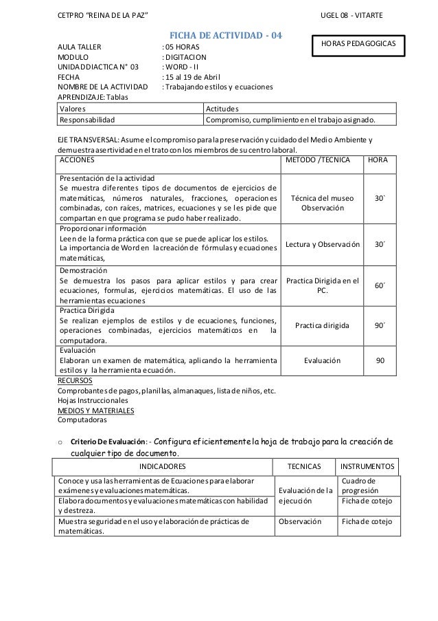 Modelo De Ficha De Observacion De Clase En Word Vários Modelos