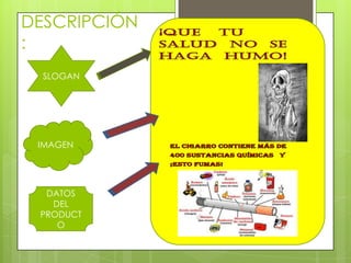 DESCRIPCIÓN
:
SLOGAN

IMAGEN

DATOS
DEL
PRODUCT
O

 