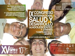 Afiche Congreso ADOLESCENTES  SPAJ LIMA 23 AL 25 AGOSTO 2012 