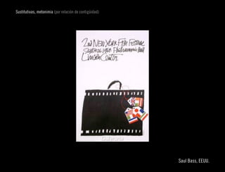 Sustitutivas, metonimia (por relación de contigüidad)




                                                        Saul Bass, EEUU.
 