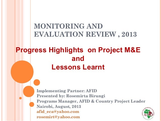 Phd thesis monitoring and evaluation