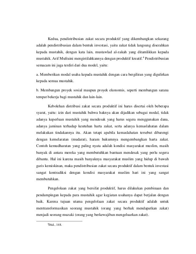 Afifah Hasbi Pendistribusian Zakat Produktif Dalam Perspektif Islam