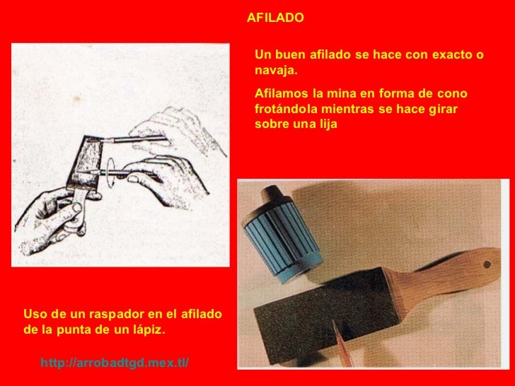 Afilado y manejo del lapiz