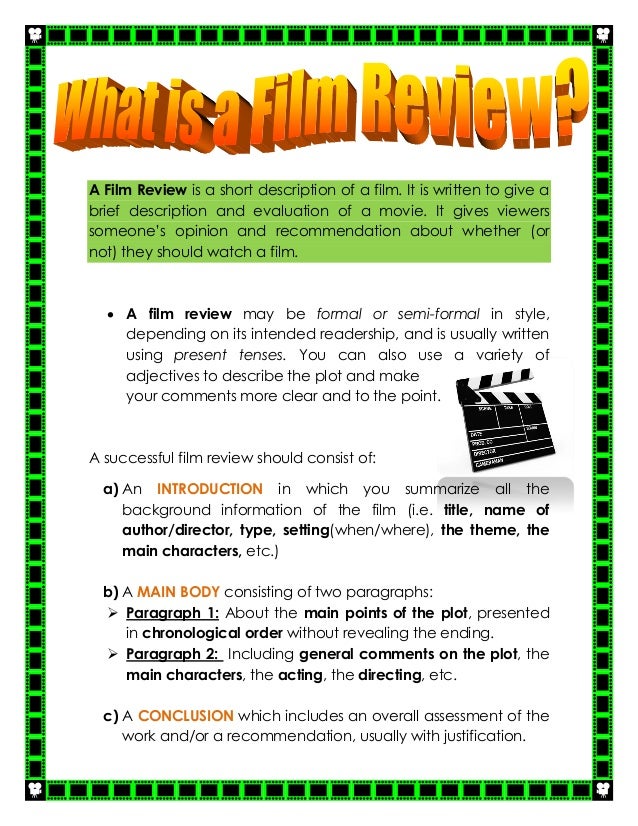 format of movie review writing