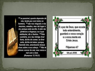 “A finalidade do batismo com o espírito santo e o fruto do espírito santo”.