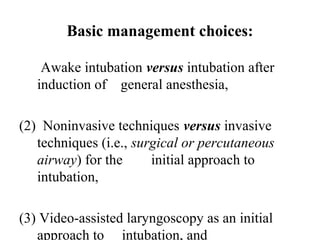 MANAGEMENT OF DIFFICULT AIRWAY | PPT