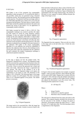 A Fingerprint Pattern Approach to Hill Cipher Implementation | PDF