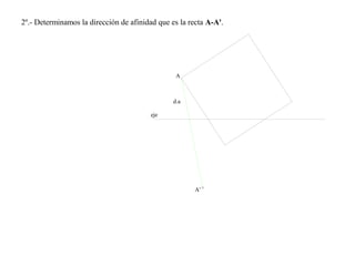 2º.- Determinamos la dirección de afinidad que es la recta A-A'.
d.a
A
A'
eje
 