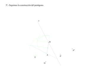 3º.- Seguimos la construcción del pentágono.
A
O
B
e
A'
A''
E
 