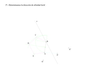 5º.- Determinamos la dirección de afinidad A-A’.
A
O
B
e
A'
A''
C
D
E
 