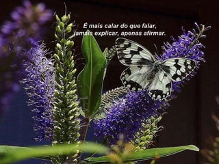 É mais calar do que falar, jamais explicar, apenas afirmar. 