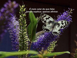 É mais calar do que falar,
jamais explicar, apenas afirmar.
 