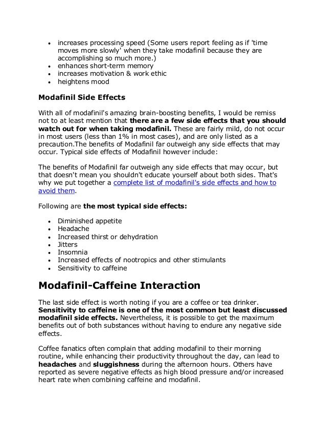 How Do Modafinil and Caffeine Interact?
