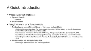 Information Retrieval Fundamentals - An introduction | PDF